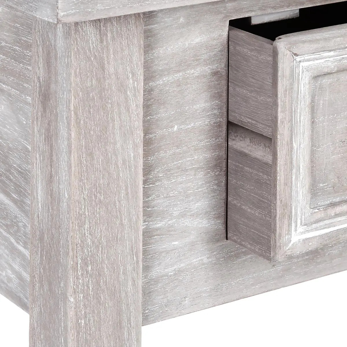 Table de chevet "Charme" bois blanchi H67cm