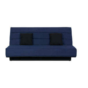 Canapé convertible Melissa, matelas Simmons, 120 x 190 cm, 2 coussins offerts, marine