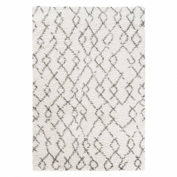 Tapis Shaggy longues mêches et aux motifs traditionnels Berbères