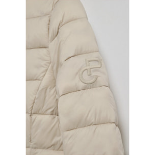 Chaqueta ultralight beige oscuro Cintia de capucha extraíble y bordado PC
