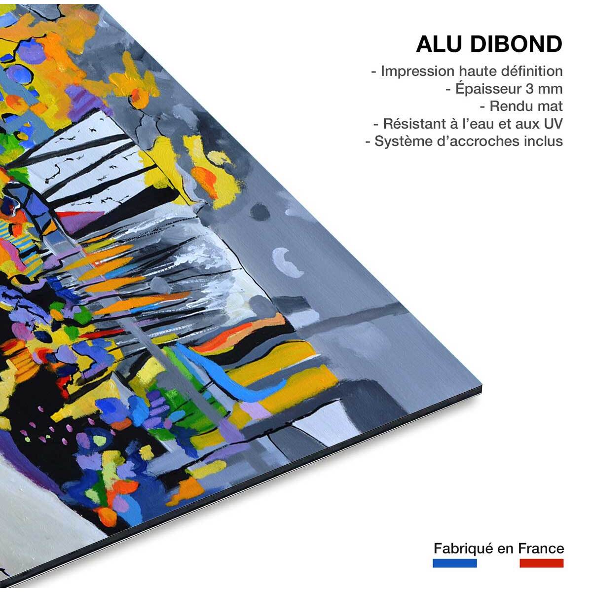 Tableau abstrait champs de bleuet Tableau alu Dibond