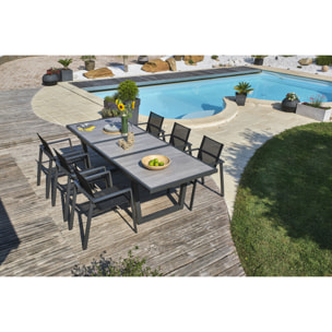 OLHOS - Ensemble repas 6 places en aluminium et plateau céramique