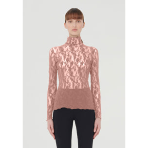 Top a maniche lunghe Floral Lace Top Long Sleeves