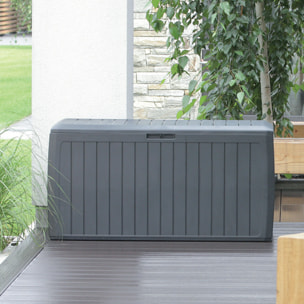 Baul de jardin 280 litros Prosperplast Boardebox de plastico en color ocre oscuro 116 x 43,3 x 55 cm