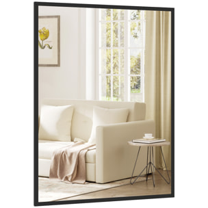 Miroir mural rectangulaire dim. 76L x 101H cm cadre MDF noir