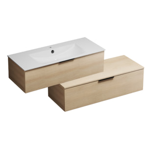 Meuble vasque 120 cm BURGBAD Olena en décalé chêne
