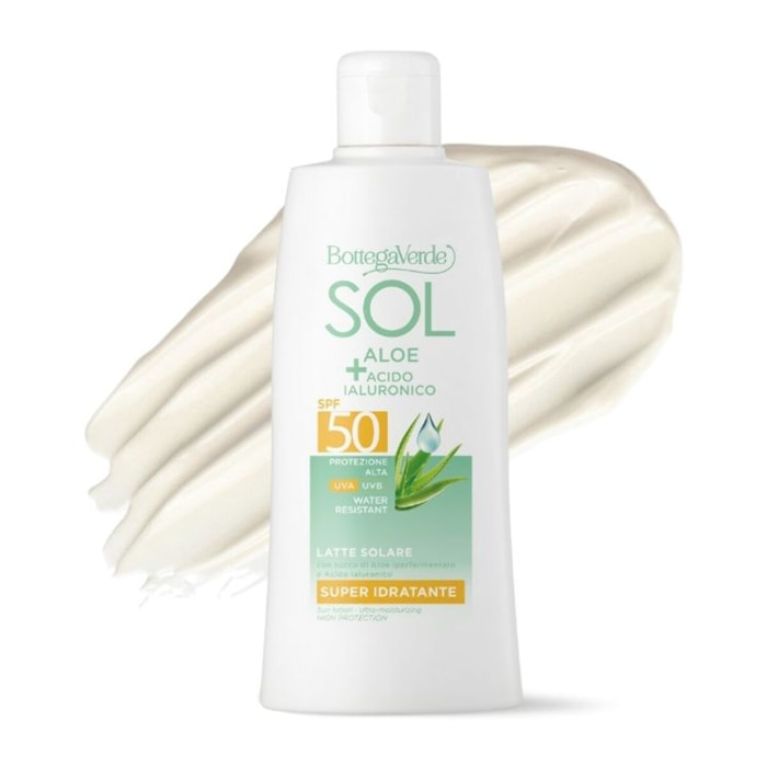 SOL Aloe Acido Ialuronico - Latte solare - protezione alta SPF50