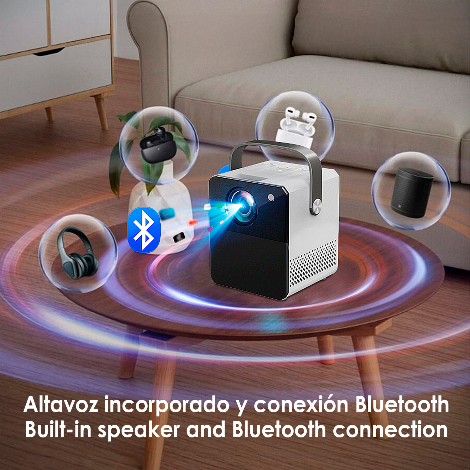 Proiettore LCD Wifi 5G IMAX, Android 7, supporta 4k. 120 ANSI Lumens. Duplicazione dello schermo.