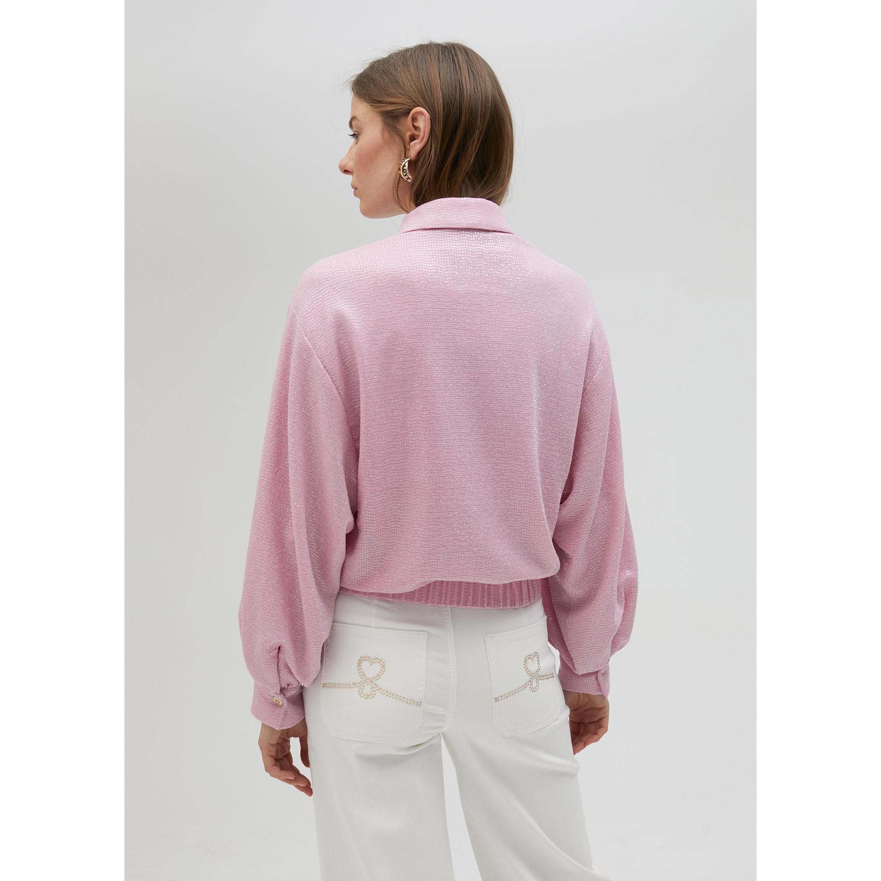 Giubbotto bomber paillette rosa