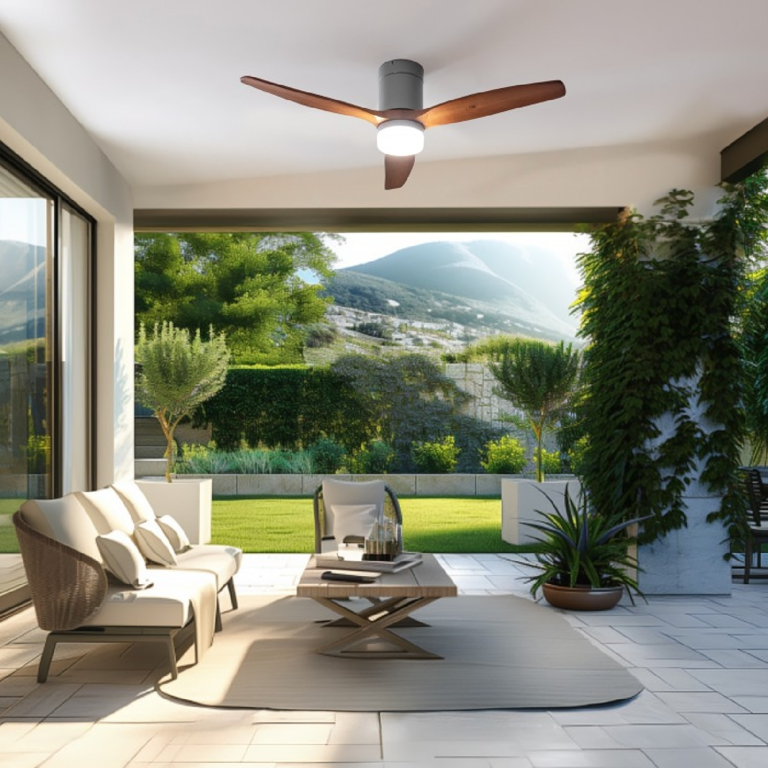 Cecotec Ventilatore da soffitto con luce EnergySilence Aero 5600 Aqua IronDarkWo