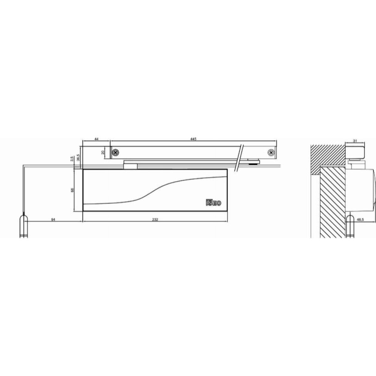 Ferme-porte ISEO IS65 - Bras coulisse - Force 3 - 375150003