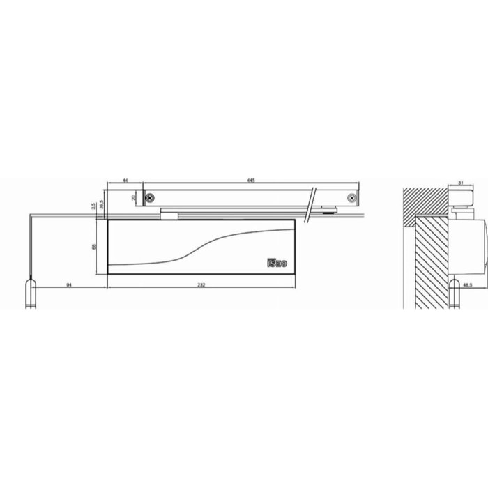 Ferme-porte ISEO IS65 - Bras coulisse - Force 3 - 375150003