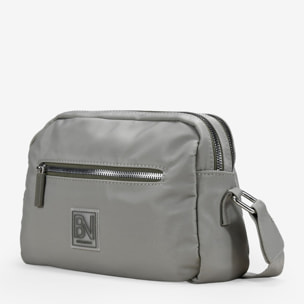 Bolso bandolera verde en nailon con doble cremallera