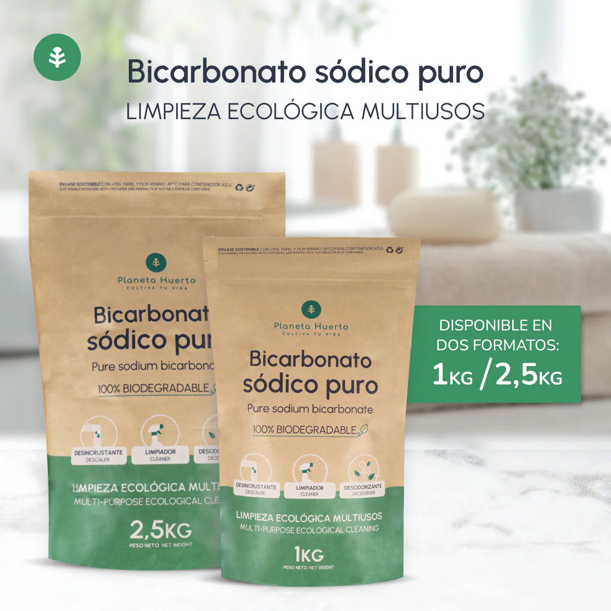 Pack 3x Bicarbonato sódico Planeta Huerto 1 Kg