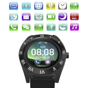 Smartwatch M11 multifunzione con fotocamera, contapassi, avviso di chiamate, notifiche. App per Android. Opzione SIM e micro SD.