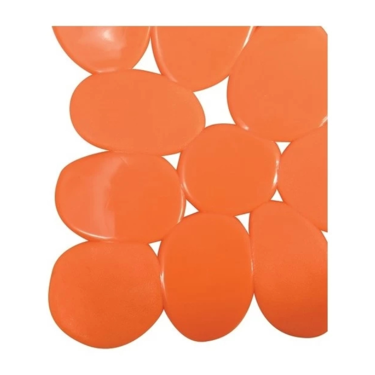 MSV Tapis Fond de douche PVC GALETS 53x53cm Orange