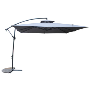 Parasol  gris déporté carré 3 x 3 m CORTO