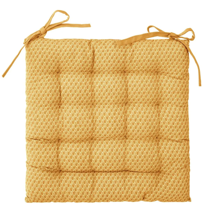 Galette de chaise "Otto" jaune 38x38cm