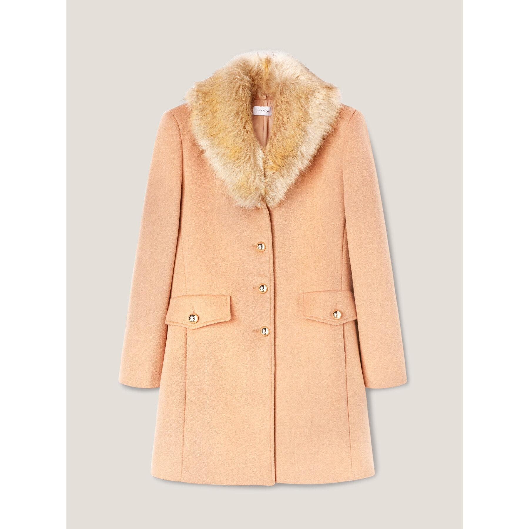 Motivi - Cappotto slim con collo - Beige