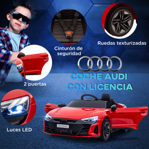 Coche Eléctrico para Niños de +3 Años AUDI RS e-tron GT Coche de Batería 12V con Mando a Distancia Faros LED Bocina Música USB y Apertura de Puerta 3-5 km/h Rojo