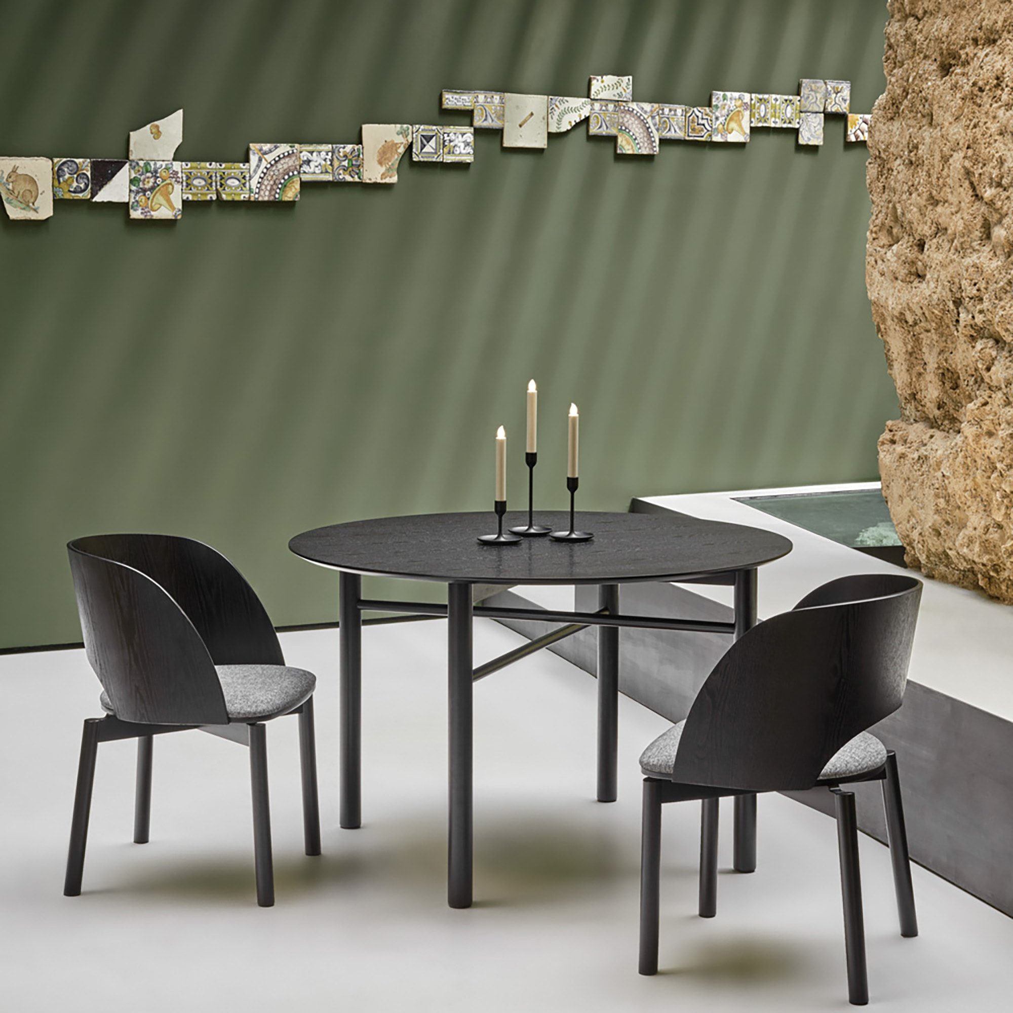 Mesa redonda Junco 120cm negro