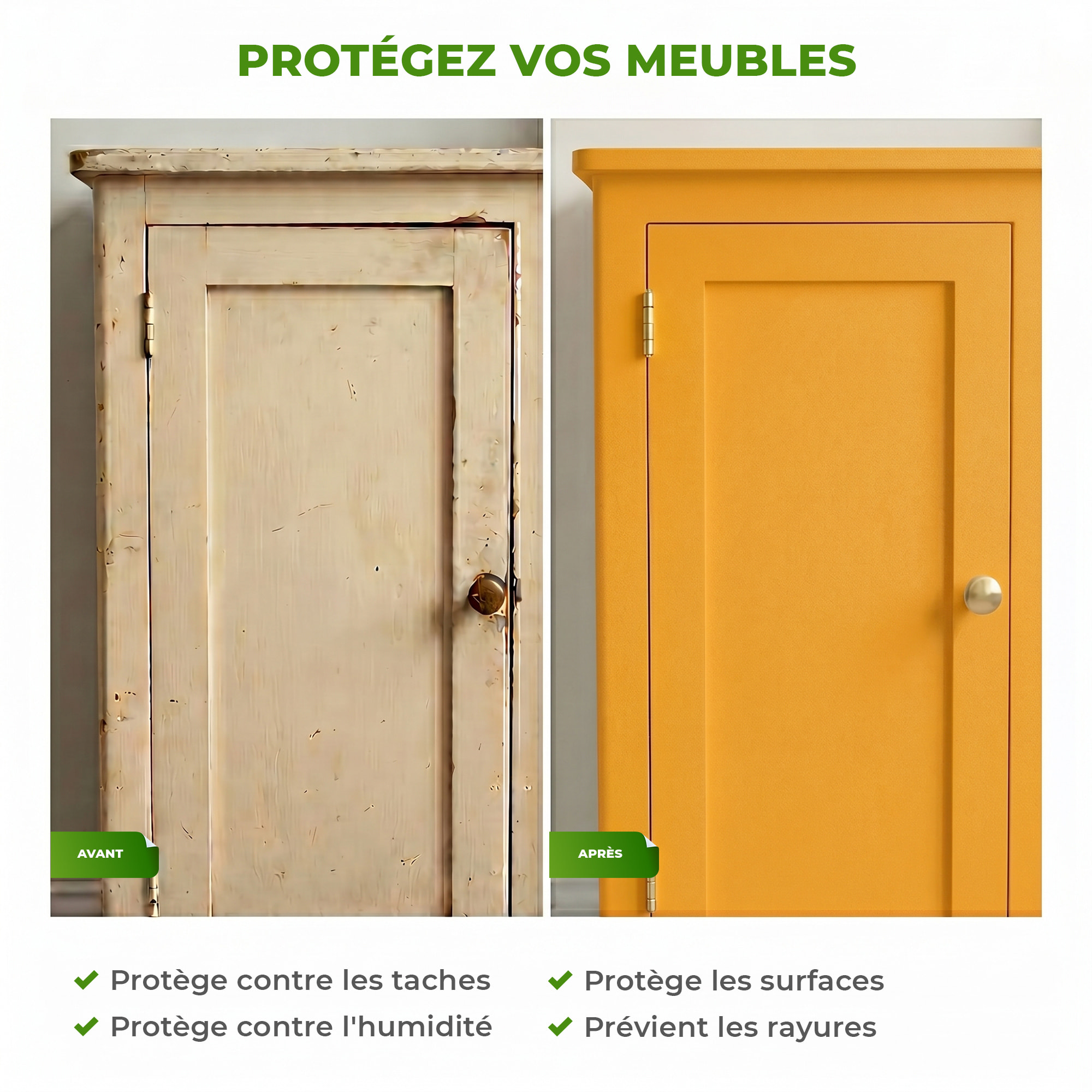 Rouleau adhésif décoratif Vinyle au Mètre - Jaune moutarde - Sticker Lavable Imperméable Mur Cuisine Meubles