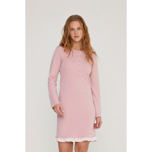 Camicia da notte donna petit in caldo cotone con collo cinque bottoni Noidinotte