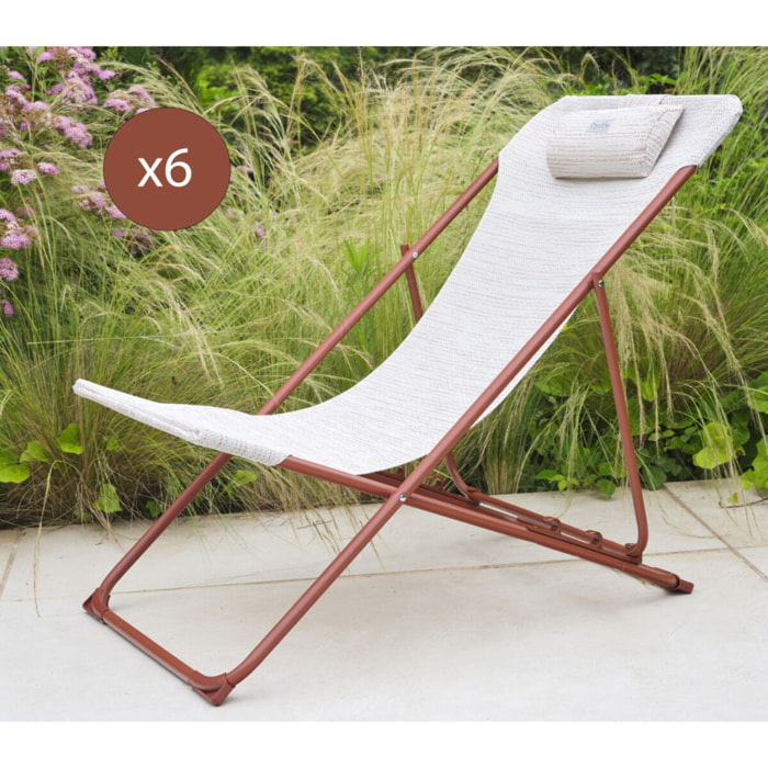 Lot de 6 Chiliennes en acier - terracotta - SUNNY