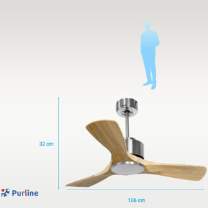 Ventilateur de plafond ø106 cm avec Wifi Réversible Hypersilence 40   W Argent