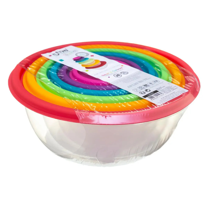 6 boîtes de conservation rondes Colors