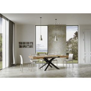 Table extensible 90x130/234 cm Volantis Chêne Nature cadre Anthracite