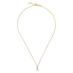 Collana in Argento 925 placcato Rodio con Cubic Zirconia a Baguette