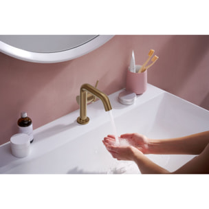Mitigeur lavabo Tecturis S 110 Fine Ecosmart+ avec bonde clic-clac, Bronze brossé