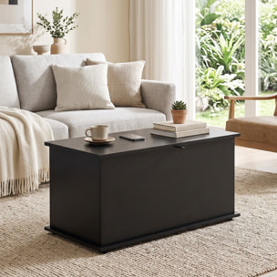HOMCOM Baúl de Almacenaje 102L, Banco de Almacenaje, Banco Zapatero con Bisagra de Seguridad, Estilo Moderno, para Pasillo, Dormitorio, Recibidor, Salón, 80x40x45 cm, Negro