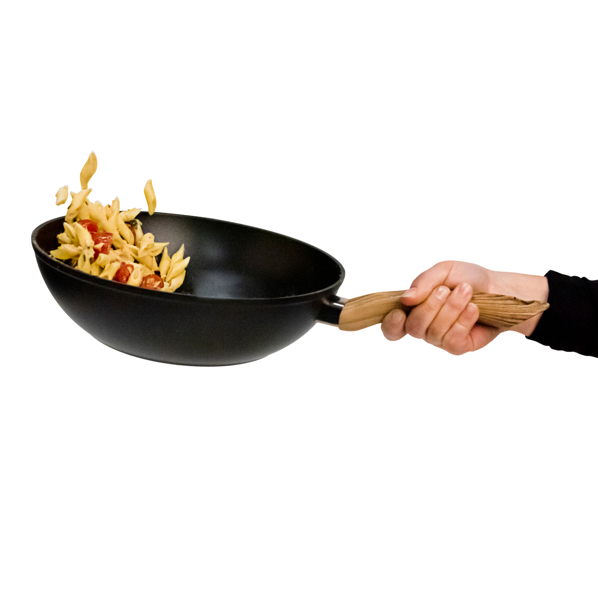 Wok 28 cm con coperchio Excelsa – Sakura, Alluminio Nero