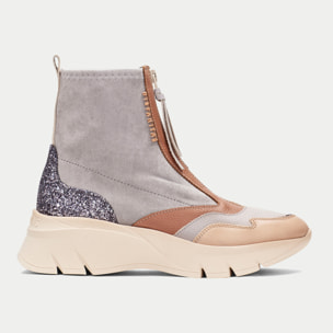 Botin sport Helsinki Gris tierra glitter 5 cm