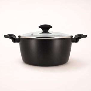 Faitout antiadhésif en aluminium noir 24cm - tous feux FIRST