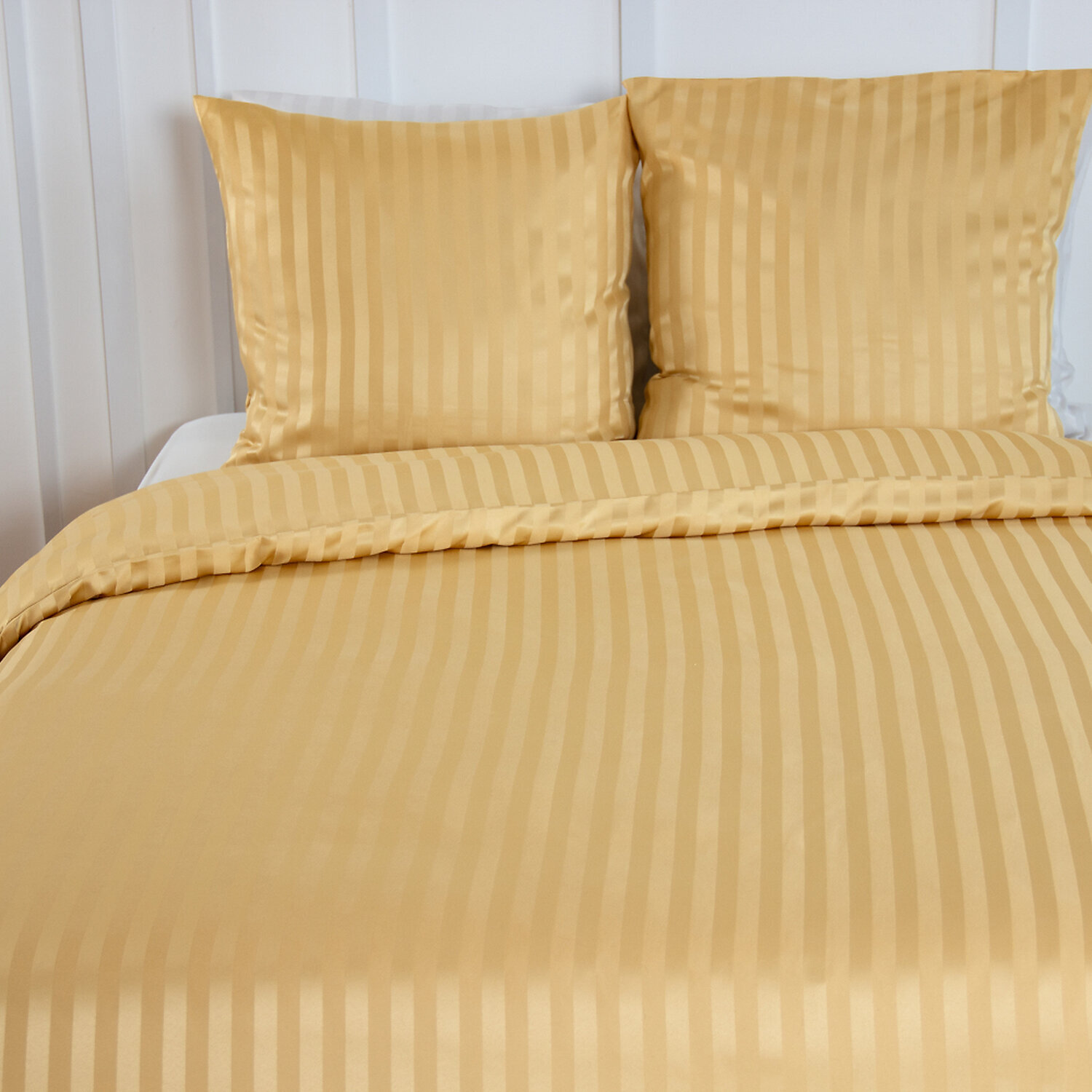 Parure housse de couette 3pcs 100% microfibre unie - jaune blond
