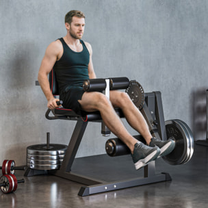 Máquina de Extensión y Curl de Piernas, Máquina de Estiramiento de Piernas Ajustable con Carga de Placas, para Entrenamiento de Cadera, Muslos y Pantorrillas, en Casa Gimnasio