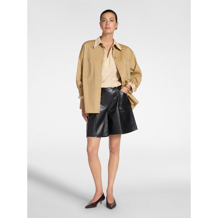 Elena Mirò - Bermudas de piel - Negro