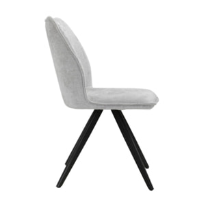 Chaise ergonomique velours et pieds croix métal - 3 coloris - LISBONNE