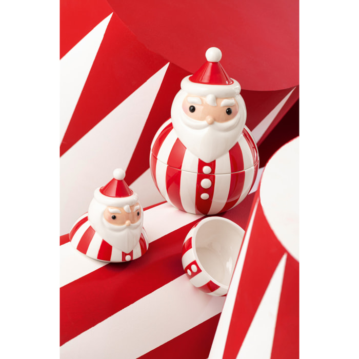 J-Line pot de conservation Père Noël Dolomite - céramique - rouge/blanc - small