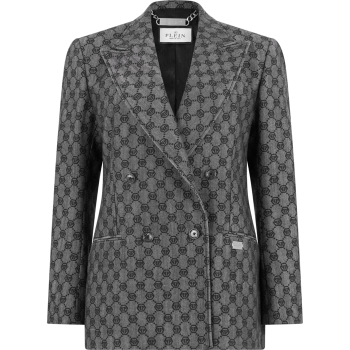 PHILIPP PLEIN Double-Breasted Dame Fit Blazer Monogram