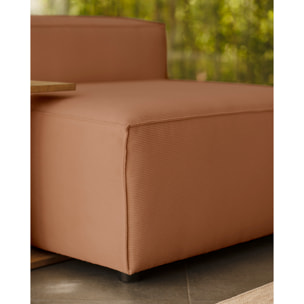 Fauteuil en velours côtelé couleur corail de 110x90cm Hauteur: 70 Longueur: 110 Largeur: 90