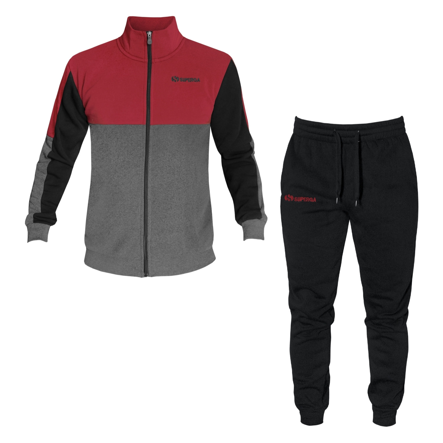 Tuta Uomo SUPERGA Felpata Full Zip Cappuccio Taglie Forti