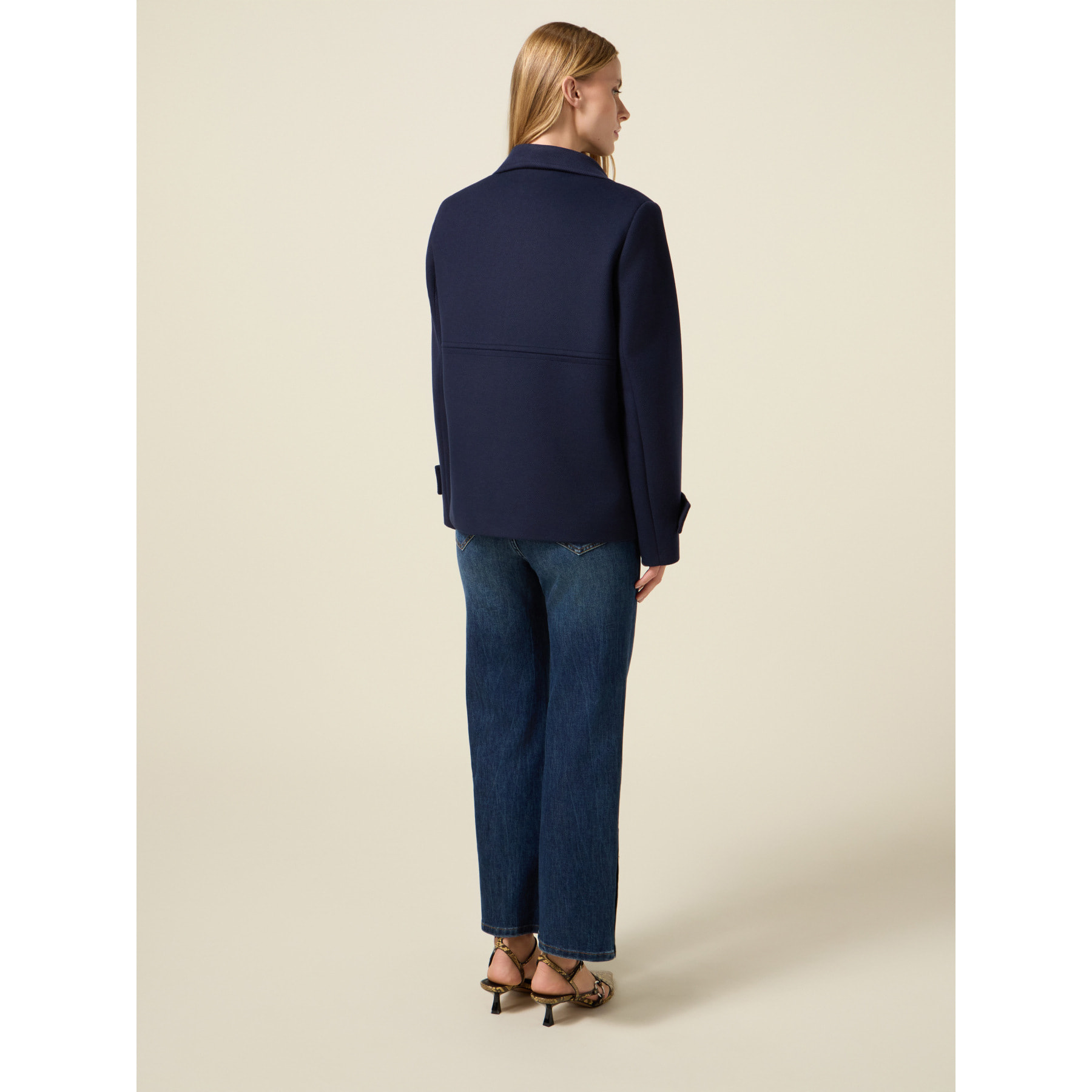 Oltre - Cappotto corto doppiopetto - Blu