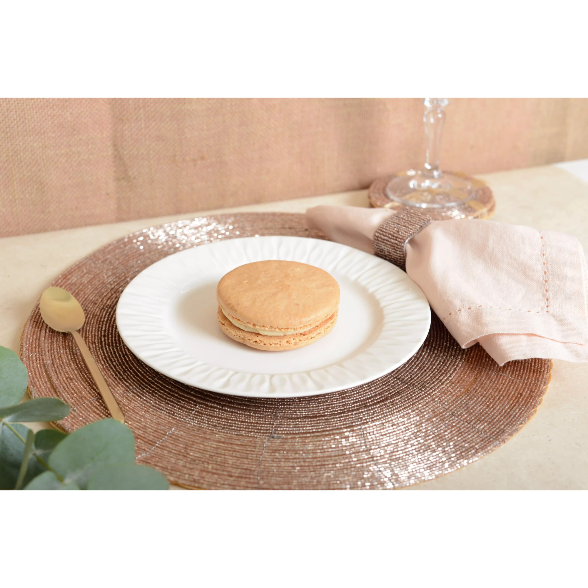 Lot de 6 Dessous d'assiette perle peche