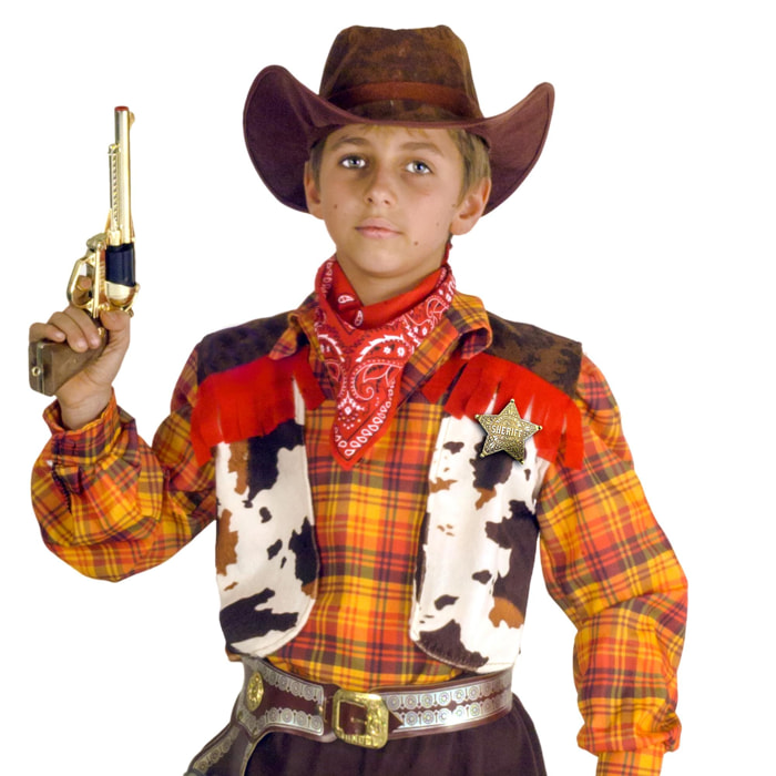 Costume Carnevale Cowboy Rodeo Boy Pistola E Cinturone Bambino