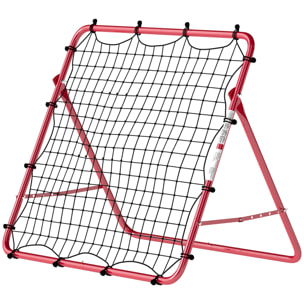 Filet de rebond football pliable réglable 5 angles - acier - 103x72x89cm - rouge