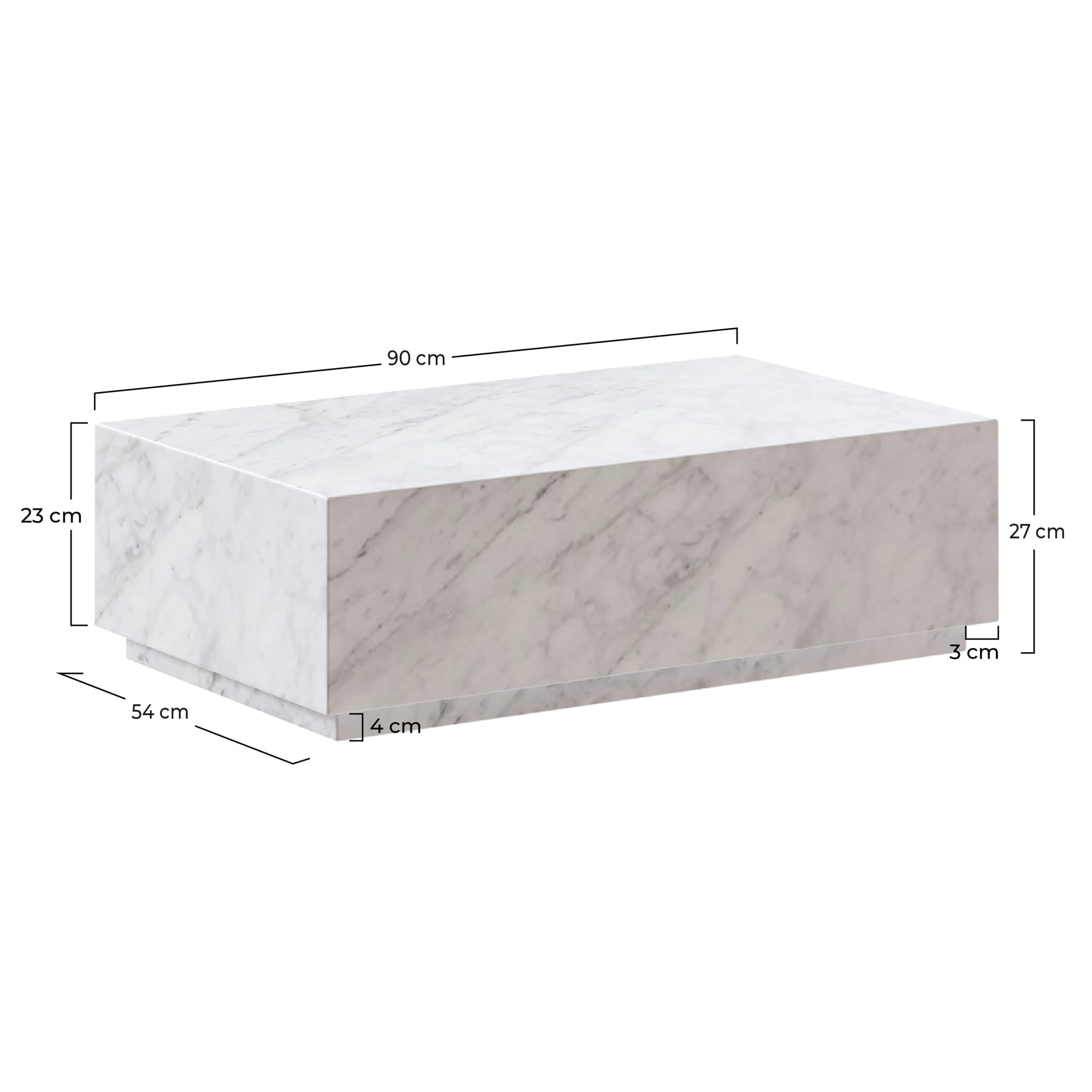 Table basse rectangulaire en marbre blanc - Izaé